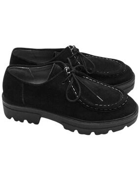 Seychelles Toronto Black Suede Moc Toe Platform Lace-up Oxford Shoe Size 8